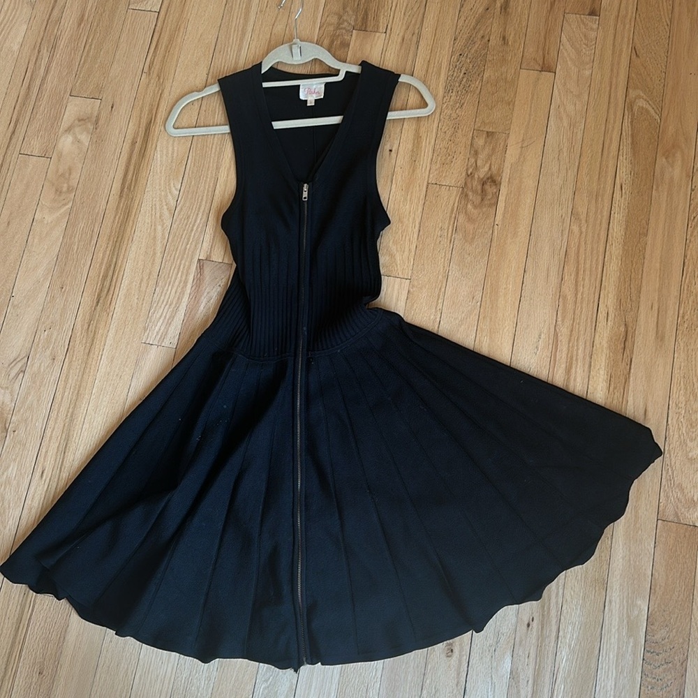 Parker Amanda Full Zipper Front Dress Black A Line Flare Sz Small - Picture 6 of 11